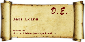 Dabi Edina névjegykártya